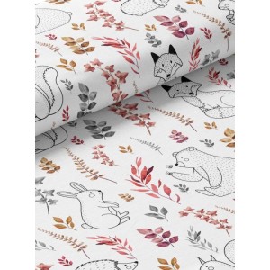 Tissu coton imprimé pour enfants Forêt Enchantée - Certifié Oeko-Tex® Mercerie des Princesses
