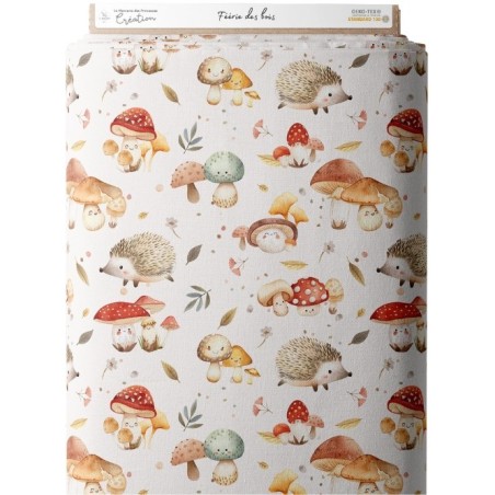 Tissu coton imprimé pour enfants Féérie des bois - Certifié Oeko-Tex® Mercerie des Princesses