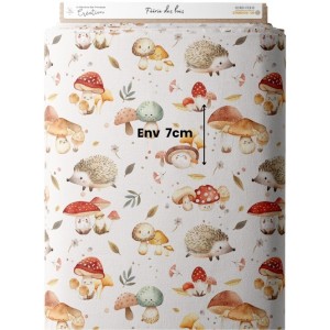  Tissu coton imprimé pour enfants Féérie des bois - Certifié Oeko-Tex® Mercerie des Princesses