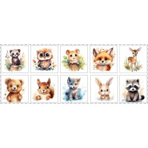 Panneau Lingettes Animaux de la forêt