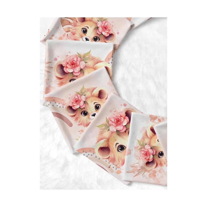 Coupon Lingettes Rainbow Lion coton imprimé à réaliser soi-même  - Certifié Oeko-Tex®