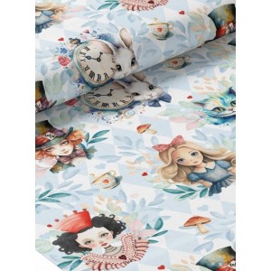  Tissu coton imprimé pour enfants Alice au Pays des Merveilles- Certifié Oeko-Tex® Mercerie des Princesses