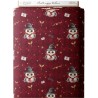 Tissu coton imprimé pour enfants Chouettes Magiques Bordeaux- Certifié Oeko-Tex® Mercerie des Princesses