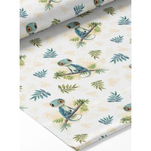 Tissu coton imprimé pour enfants Gecko- Certifié Oeko-Tex® Mercerie des Princesses