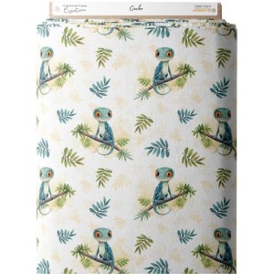  Tissu coton imprimé pour enfants Gecko- Certifié Oeko-Tex® Mercerie des Princesses