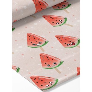  Tissu coton imprimé fruit Glace Pastèque - Certifié Oeko-Tex® Mercerie des Princesses