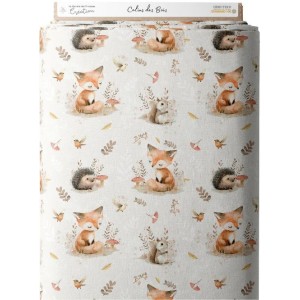 Tissu coton imprimé pour enfants Calins des bois - Certifié Oeko-Tex® Mercerie des Princesses