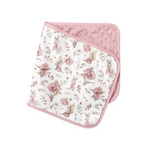  Tissu coton imprimé pour enfants Lapins & Fleurs Rose - Certifié Oeko-Tex® Mercerie des Princesses