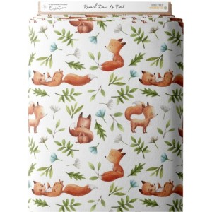 Tissu coton imprimé pour enfants Renard Dans La Forêt - Certifié Oeko-Tex® Mercerie des Princesses