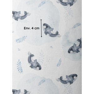  Tissu coton imprimé pour enfants Orque - Certifié Oeko-Tex® Mercerie des Princesses