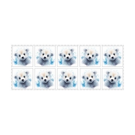 Coupon Lingettes Ourson blanc coton imprimé à réaliser soi-même  - Certifié Oeko-Tex®