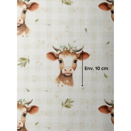 Tissu coton imprimé pour enfants Douce Campagne - Certifié Oeko-Tex® Mercerie des Princesses