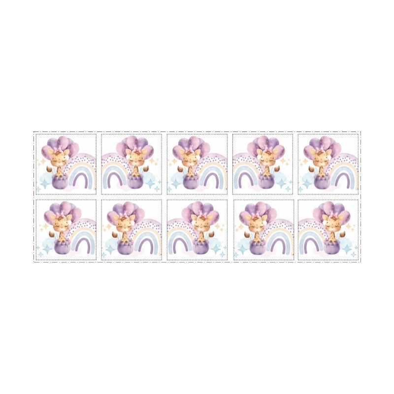 Coupon Lingettes Jolie Girafe coton imprimé à réaliser soi-même  - Certifié Oeko-Tex®