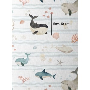  Tissu coton imprimé pour enfants Vie Marine - Certifié Oeko-Tex® Mercerie des Princesses