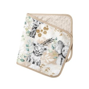  Tissu coton imprimé pour enfants Savane Beige et Or - Certifié Oeko-Tex® Mercerie des Princesses