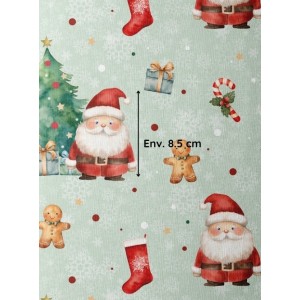  Tissu coton imprimé Joyeux Noël Vert- Certifié Oeko-Tex® Mercerie des Princesses