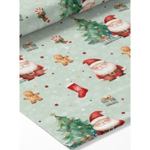  Tissu coton imprimé Joyeux Noël Vert- Certifié Oeko-Tex® Mercerie des Princesses