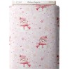 Tissu coton imprimé Bonhomme de Neige rose- Certifié Oeko-Tex® Mercerie des Princesses
