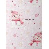  Tissu coton imprimé Bonhomme de Neige rose- Certifié Oeko-Tex® Mercerie des Princesses