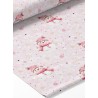  Tissu coton imprimé Bonhomme de Neige rose- Certifié Oeko-Tex® Mercerie des Princesses