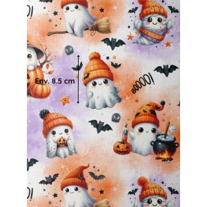 Tissu coton imprimé Fantôme d'Halloween  - Certifié Oeko-Tex® Mercerie des Princesses