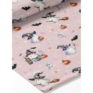  Tissu coton imprimé Halloween Rose - Certifié Oeko-Tex® Mercerie des Princesses