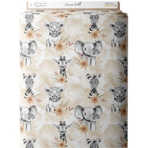 Tissu coton imprimé Savane Gold - Certifié Oeko-Tex® Mercerie des Princesses