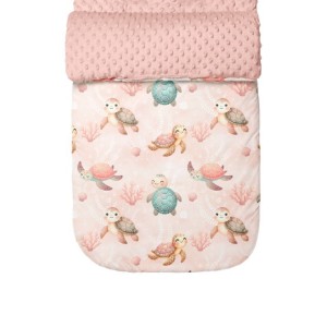  Tissu coton imprimé Tortues Corail - Certifié Oeko-Tex® Mercerie des Princesses