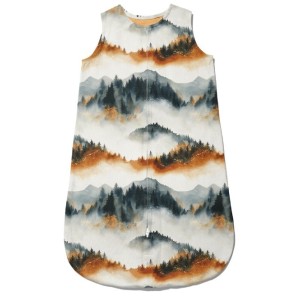  Tissu coton imprimé pour enfants Montagnes Brumeuses terracotta - Certifié Oeko-Tex® Mercerie des Princesses