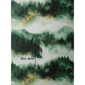  Tissu coton imprimé pour enfants Montagnes Brumeuses  - Certifié Oeko-Tex® Mercerie des Princesses