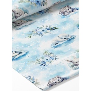  Tissu coton imprimé pour enfants Les animaux de L'arctique - Certifié Oeko-Tex® Mercerie des Princesses