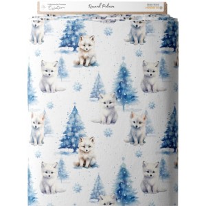Tissu coton imprimé pour enfants Renard Polaire - Certifié Oeko-Tex® Mercerie des Princesses