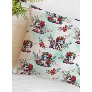  Tissu coton imprimé Licorne de Noël- Certifié Oeko-Tex® Mercerie des Princesses