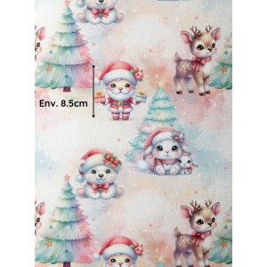  Tissu coton imprimé Pastel Christmas - Certifié Oeko-Tex® Mercerie des Princesses