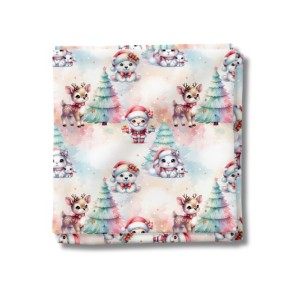  Tissu coton imprimé Pastel Christmas - Certifié Oeko-Tex® Mercerie des Princesses