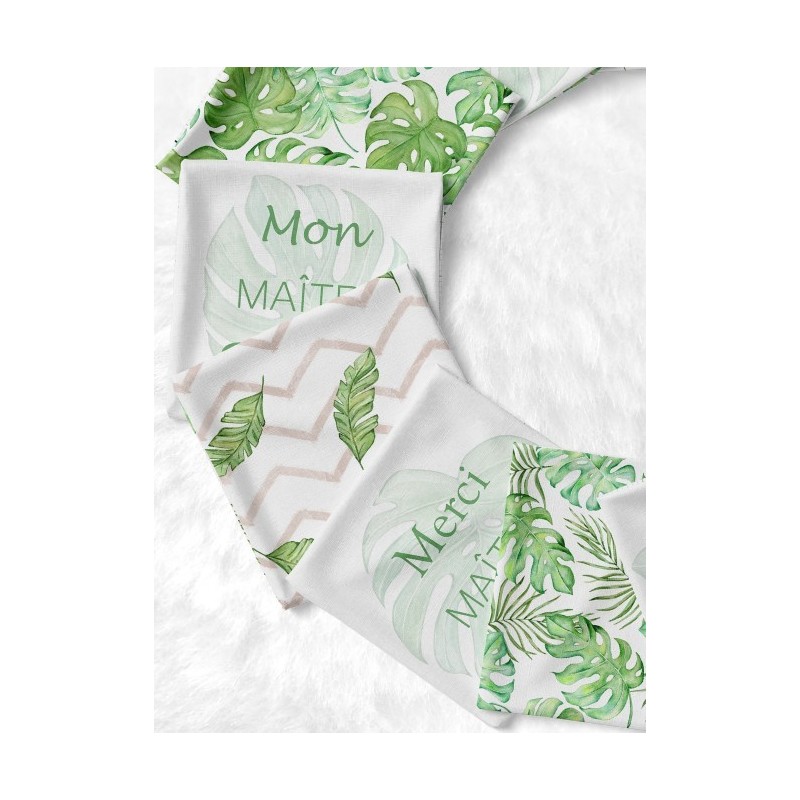 Coupon Lingettes Merci Maître Tropicale Monstera coton imprimé à réaliser soi-même  - Certifié Oeko-Tex®