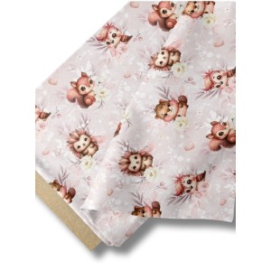  Tissu coton imprimé pour enfants Woodland Vieux Rose - Certifié Oeko-Tex® Mercerie des Princesses