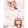  Tissu coton imprimé pour enfants Woodland Vieux Rose - Certifié Oeko-Tex® Mercerie des Princesses