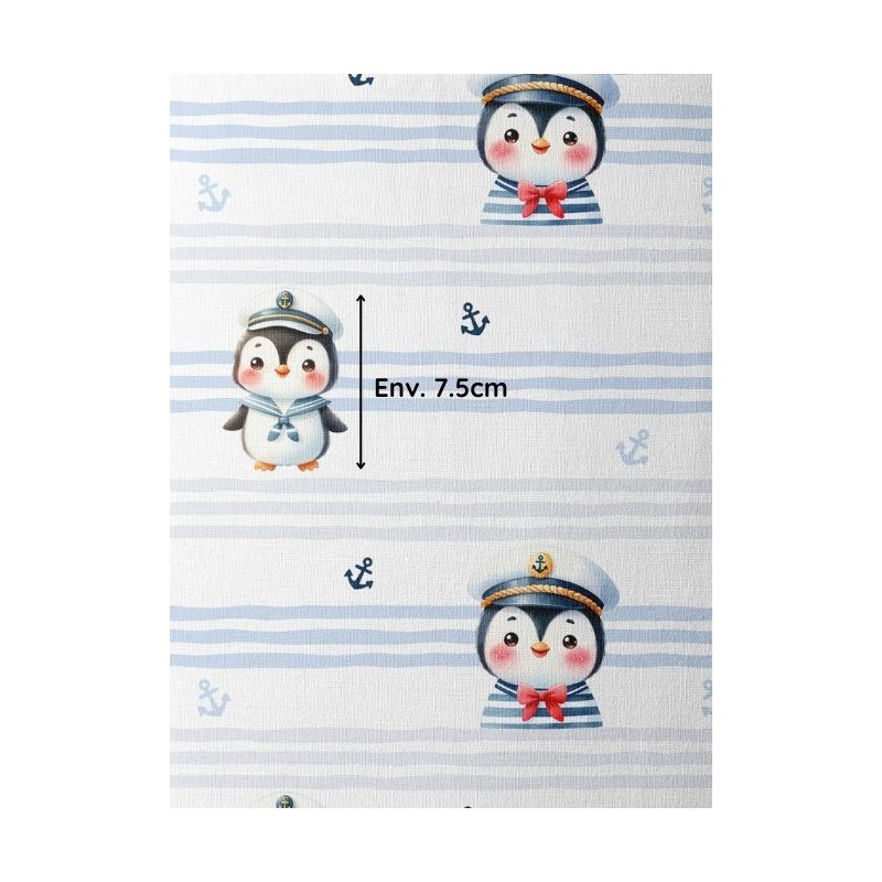 Tissu coton imprimé pour enfants Petit Matelot - Certifié Oeko-Tex® Mercerie des Princesses