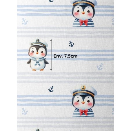 Tissu coton imprimé pour enfants Petit Matelot - Certifié Oeko-Tex® Mercerie des Princesses