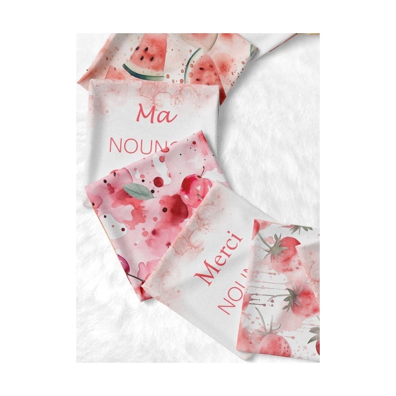 Coupon Lingettes Merci Nounou Fruité coton imprimé à réaliser soi-même  - Certifié Oeko-Tex®