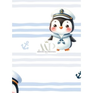  Tissu coton imprimé pour enfants Petit Matelot - Certifié Oeko-Tex® Mercerie des Princesses