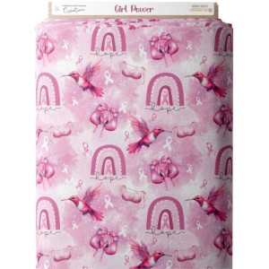 Tissu coton imprimé Girl Power - Certifié Oeko-Tex® Mercerie des Princesses