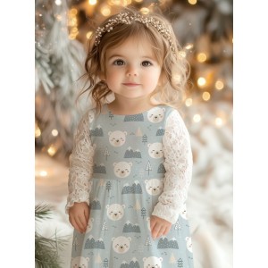  Tissu coton imprimé pour enfants Mini Ours Polaire - Certifié Oeko-Tex® Mercerie des Princesses