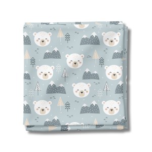  Tissu coton imprimé pour enfants Mini Ours Polaire - Certifié Oeko-Tex® Mercerie des Princesses