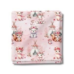  Tissu coton Douceur Automnale Rose  - Certifié Oeko-Tex® Mercerie des Princesses