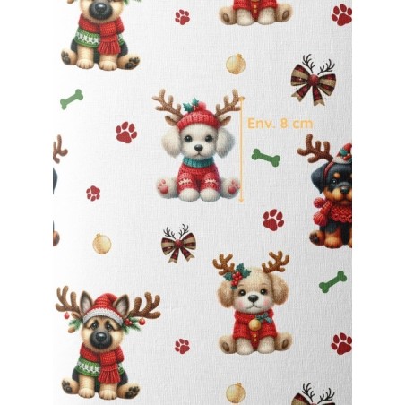 Tissu coton imprimé Noël Canin- Certifié Oeko-Tex® Mercerie des Princesses