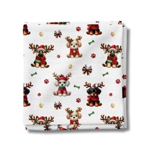  Tissu coton imprimé Noël Canin- Certifié Oeko-Tex® Mercerie des Princesses