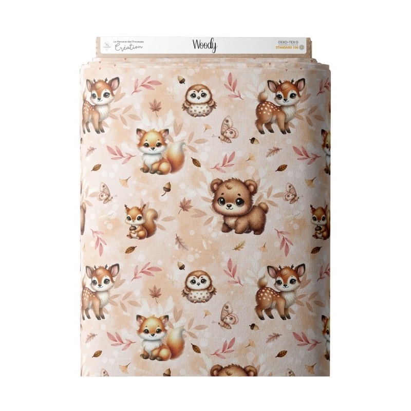Tissu coton imprimé pour enfants Woody - Certifié Oeko-Tex® Mercerie des Princesses