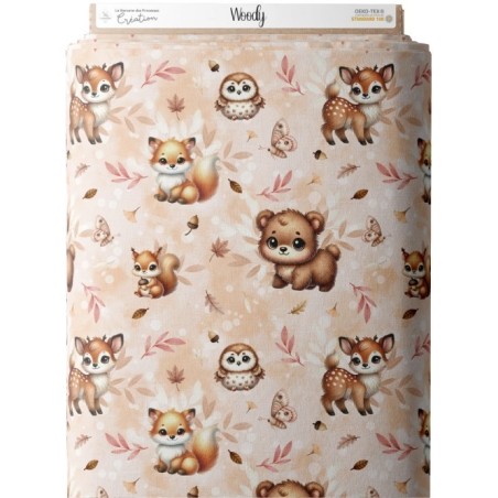 Tissu coton imprimé pour enfants Woody - Certifié Oeko-Tex® Mercerie des Princesses